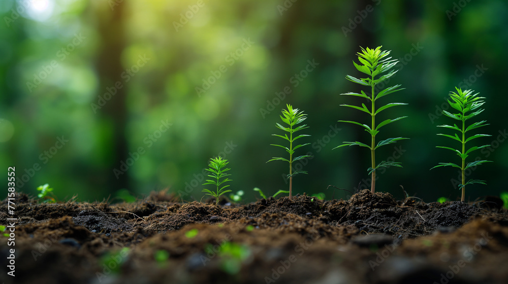 tree arranged as a green graph on soil background , sustainable development , planting a tree , corporate social responsibility. tree arranged as a green graph on soil background , sustainable development , planting a tree , corporate social responsibility.