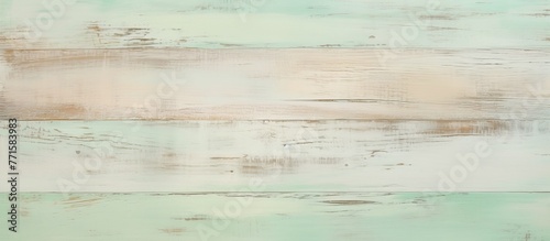 An abstract image featuring a closeup of a wooden flooring surface with a blurred landscape in the background, creating a fluid and serene horizon