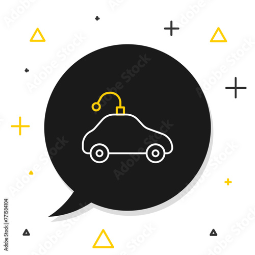 Line Radio controlled car toy icon isolated on white background. Control remote car toy. Colorful outline concept. Vector