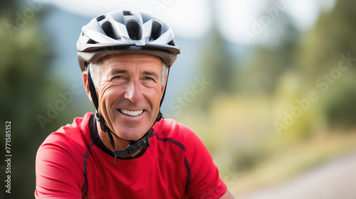 Older man riding a bike