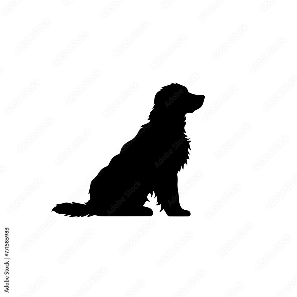 Simple black silhouette SVG of a dog, white background 