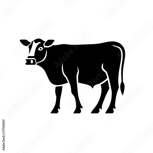 A black cow logo on a white background  silhouette SVG