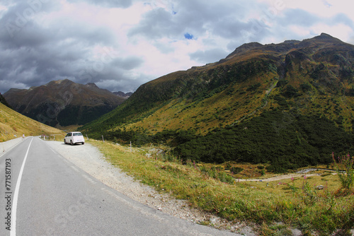 Car in the Italian Alpes