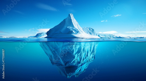 Iceberg Metaphor for Conscious and Subconscious Mind Concept

