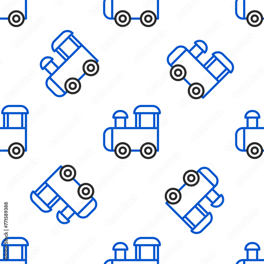 Line Toy train icon isolated seamless pattern on white background. Colorful outline concept. Vector Line Toy train icon isolated seamless pattern on white background. Colorful outline concept. Vector