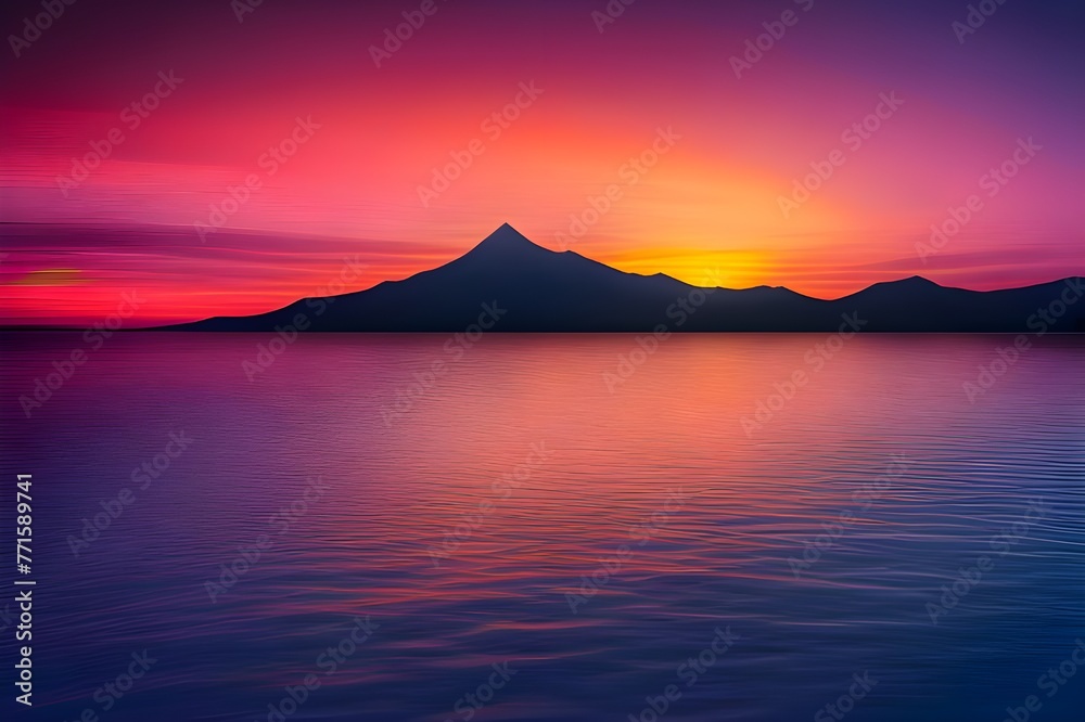 sunset in the mountains nature image 