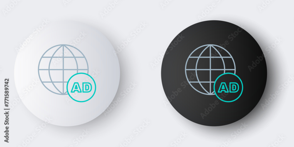 Line Advertising icon isolated on grey background. Concept of marketing and promotion process. Responsive ads. Social media advertising. Colorful outline concept. Vector Line Advertising icon isolated on grey background. Concept of marketing and promotion process. Responsive ads. Social media advertising. Colorful outline concept. Vector