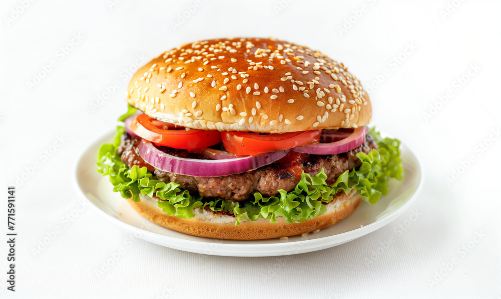 Grilled Goodness: Dive into an Appetizing Tasty Burger! Grilled Goodness: Dive into an Appetizing Tasty Burger!