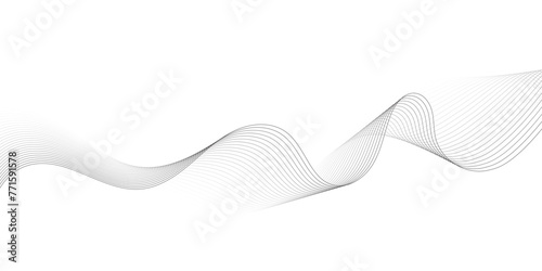 Abstract white background with black wave line. Modern grey wave on white background. Blending line background.