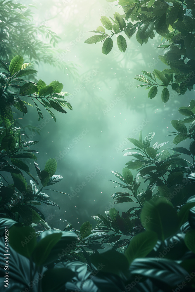 Naklejka premium A tranquil emerald-green abstract background, resembling the lush foliage of a serene forest