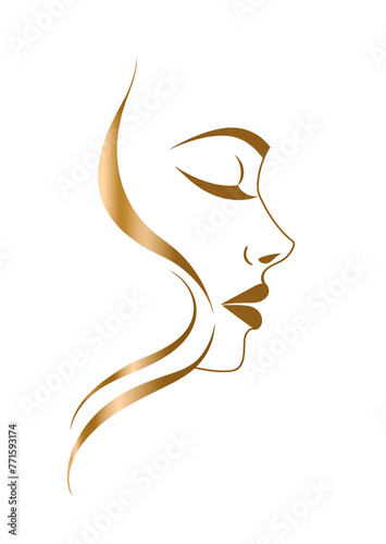 Minimalistic abstract portrait of a woman