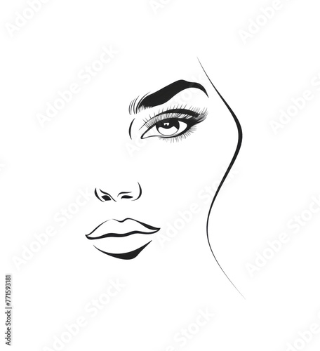 Minimalistic abstract portrait of a woman