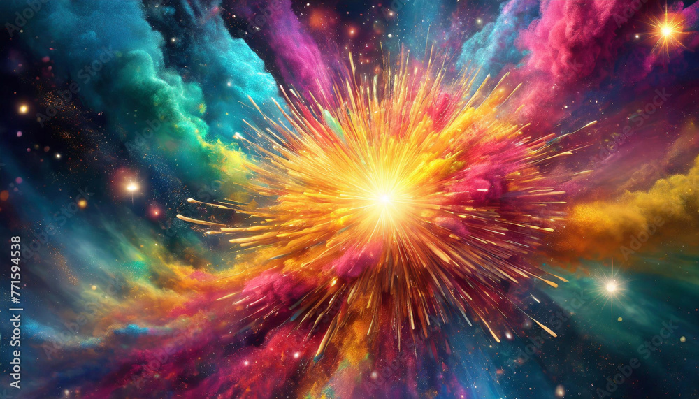 Big bang universe explosion, supernova blast Big bang universe explosion, supernova blast
