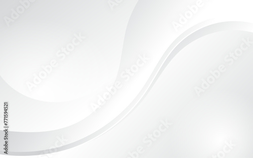 Abstract 3d Elegant White Wave Lines On Clean Silk Fabric Background