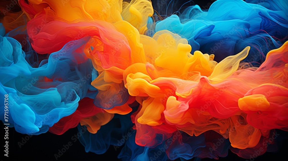 Fototapeta premium Abstract ink in water, fluid colors merging