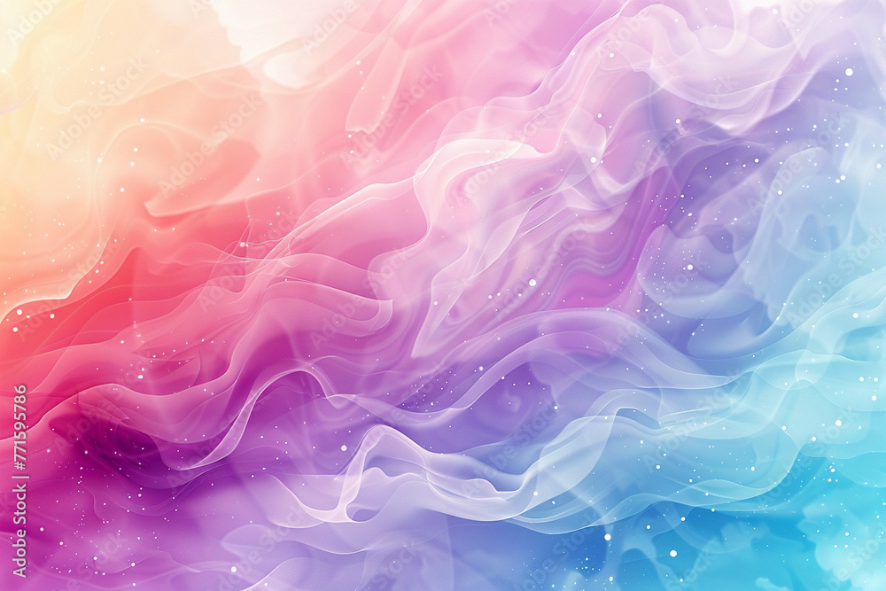 Soft abstract background, cute and colorful, dreamy watercolor effect, gentle swirls