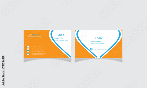  Corporate modern business card design template vector design, layout in rectangle size.