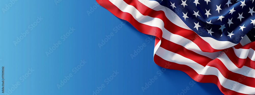 American Flag Background with Ample Copy Space for July Fourth - obrazy, fototapety, plakaty 