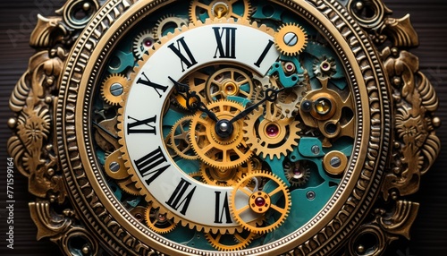 technological background of gears and clock mechanisms © anwel