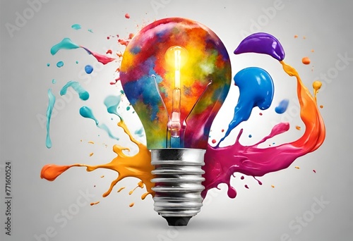 light bulb with colorful background 