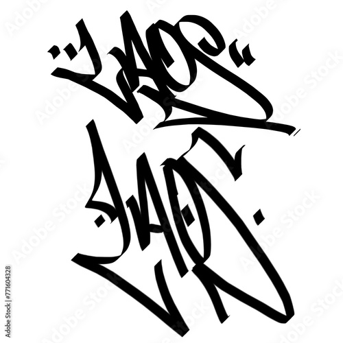 LAOS letter the country name on the world digital illustration graffiti handstyle signature symbol tags painting with black and white color photo