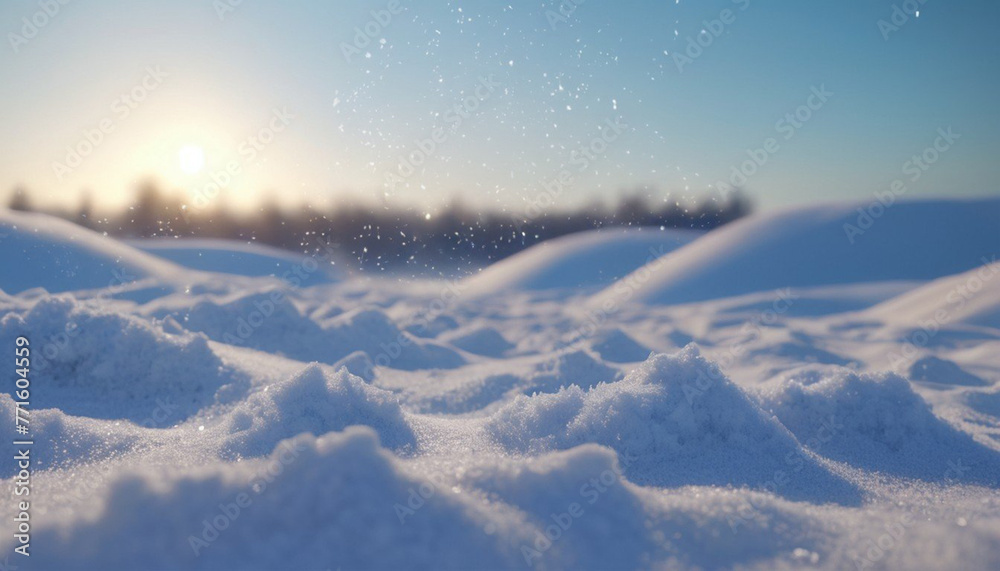 Background winter snow  with snowdrifts with beautiful light 2