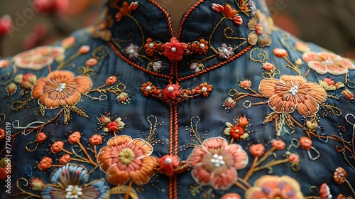 Marvel at the intricate embroidery adorning a vintage-inspired blouse  each delicate stitch immortalized in full ultra HD glory.