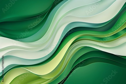 Abstract organic green background with flowing curves and gradients, save the planet concept