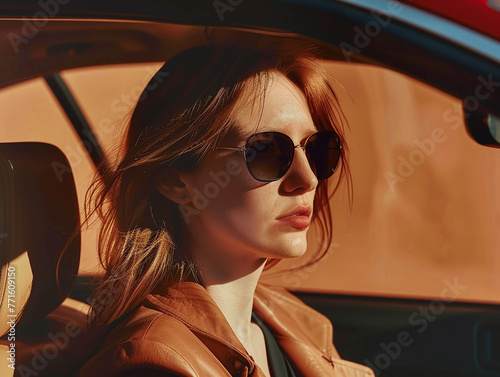  Woman driving a car