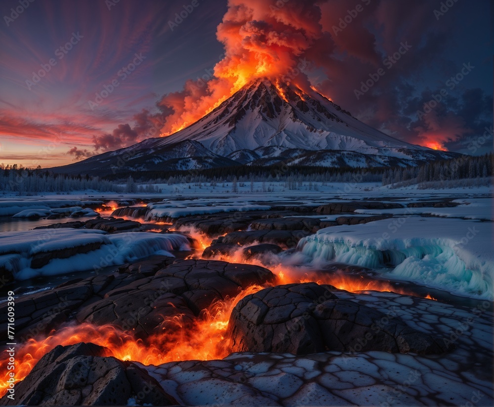 Epic volcanic eruption in the north Epic volcanic eruption in the north