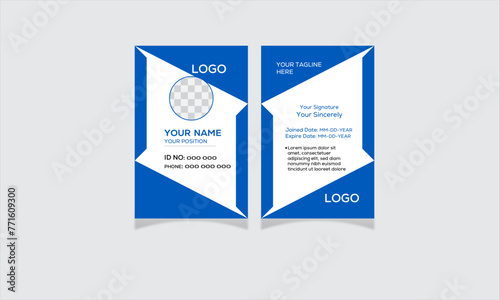Modern and creative corporate ID card design template. circle space photo.