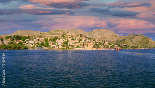 Abandoned old town view in Halfeti Town of Sanliurfa Province photo