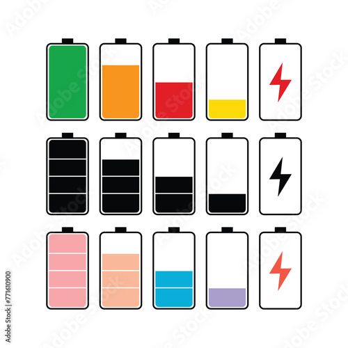 battery icons set