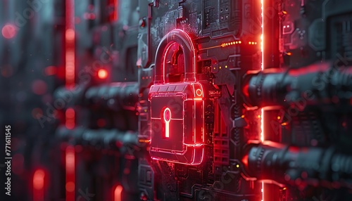 Cyber Hacking Security Padlock Symbol photo