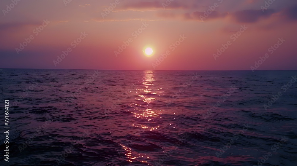 Sunset over the sea on twilight time