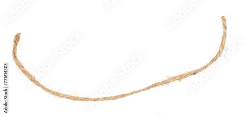 Piece of brown twine isolated on white background. jute rope © Илья Подопригоров