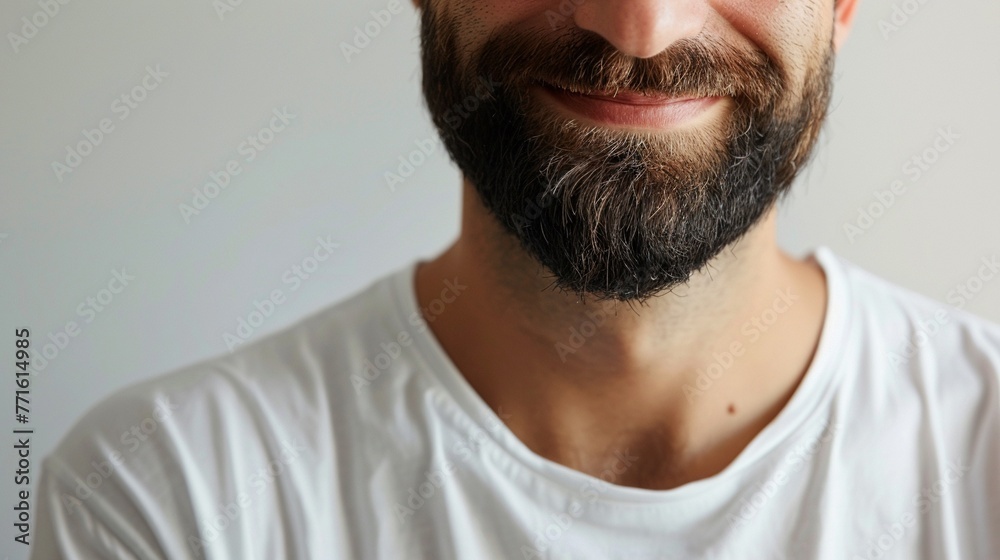 Contrast of Emotion Depict the smile man in a white tshirt, eye focus front against on gray background,handsome,soft shadows ,high detailed , hyper realistic Contrast of Emotion Depict the smile man in a white tshirt, eye focus front against on gray background,handsome,soft shadows ,high detailed , hyper realistic