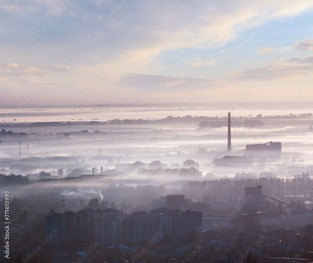 Obraz premium Morning Lviv City outskirts (Ukraine) view from 