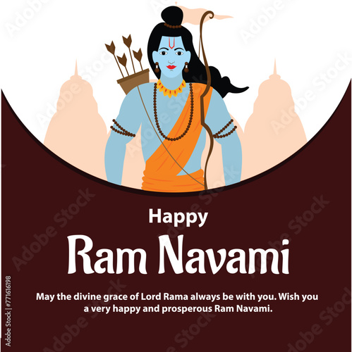 Happy Ram Navami Indian Festival celebration  design photo