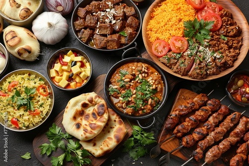 Opulent international cuisine delivery, where exotic and refined dishes from renowned global restaurants are couriered to provide an exclusive dining experience at home photo