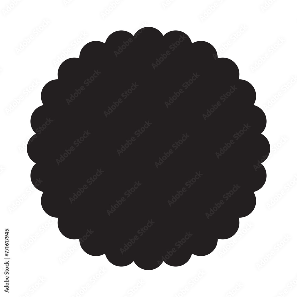 Scallop Circle Silhouette Shapes Icon Set Scallop Circle Silhouette Shapes Icon Set