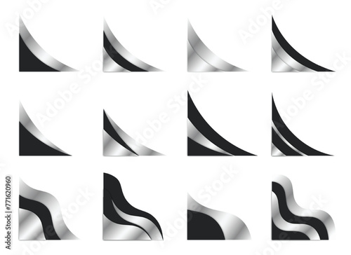 Black and Silver Decoration Shape with Luxury Style, Elegant Concept. Luxury Element Decoration for Banner, Certificate, Presentation. Vector Illustration