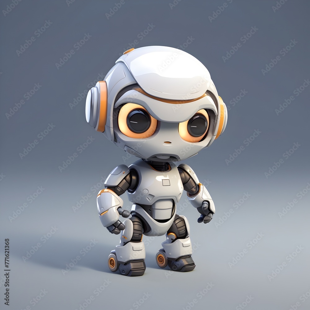 Chibi 3D Robot Character in Various Playful Poses and Expressions Chibi 3D Robot Character in Various Playful Poses and Expressions