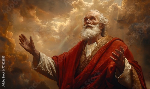 Patriarch Abraham father of faith and covenant according to the Bible, Generative AI photo