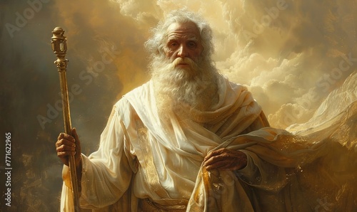 Patriarch Abraham father of faith and covenant according to the Bible, Generative AI photo
