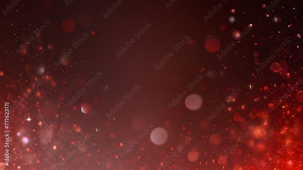 Abstract red shiny glitter bokeh christmas vector background Generative AI