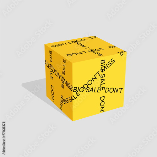 Big sale yellow box with adv stripes