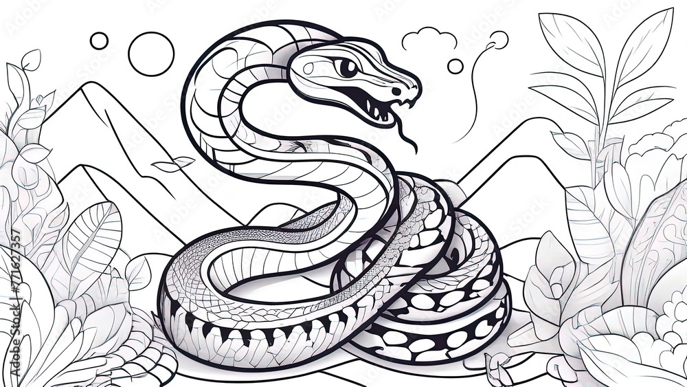 Obraz premium 2025 year of the snake chinese new year. Chinese New Year red. 2025 Year of the Snake. Asian Traditional graphic. Season greeting card. 12 china zodiac. coloring book