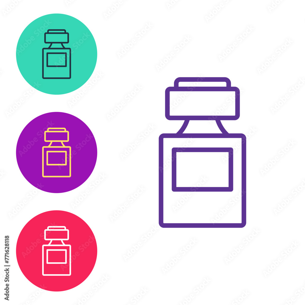 Set line Perfume icon isolated on white background. Set icons colorful. Vector Set line Perfume icon isolated on white background. Set icons colorful. Vector