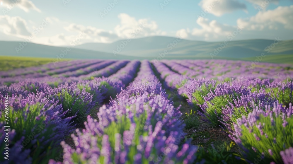 Naklejka premium beautiful view of the lavender field. space for text or advertising